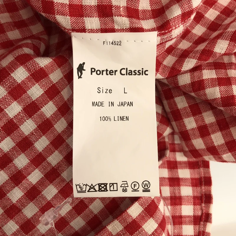 PORTER CLASSIC / ポータークラシック | 2026SS | ROLL UP LINEN GINGHAM CHECK SHIRT / ロールアップリネン ギンガムチェックシャツ | L | メンズ