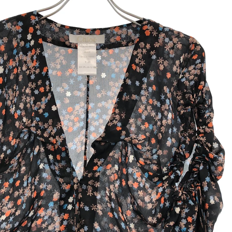 Chloe / クロエ | シルク フラワープリント ノースリーブブラウス | 36 | レディース