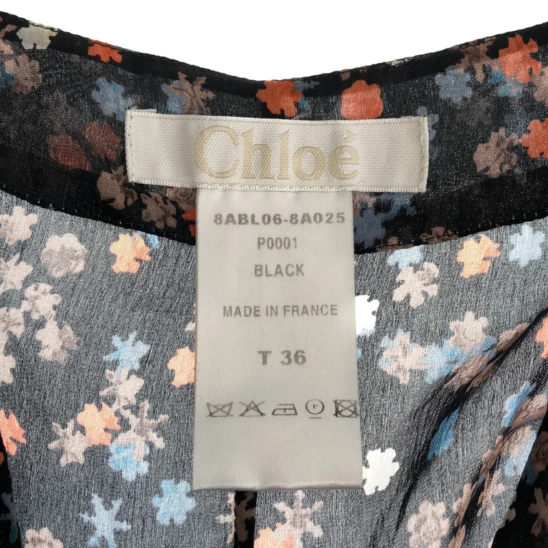 Chloe / クロエ | シルク フラワープリント ノースリーブブラウス | 36 | レディース