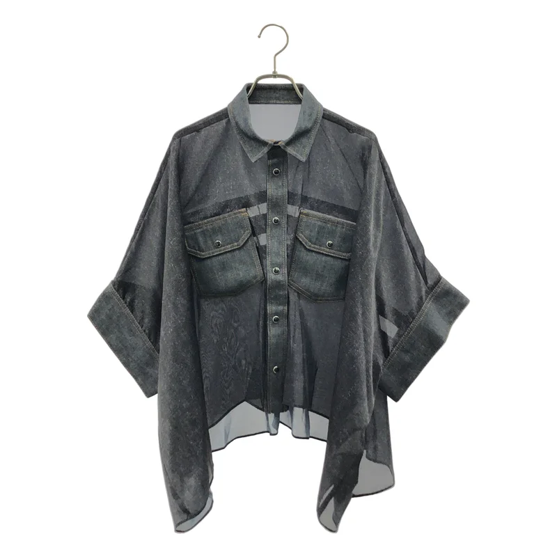 sacai / サカイ | 2025SS | Denim Print Shirt デニムプリントシャツ | 1 | レディース