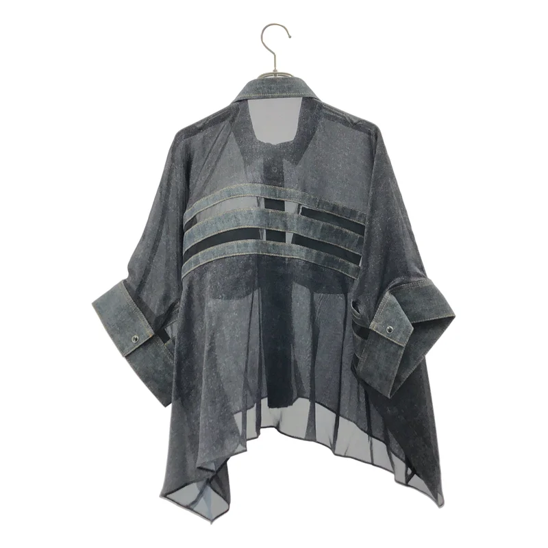 sacai / サカイ | 2025SS | Denim Print Shirt デニムプリントシャツ | 1 | レディース