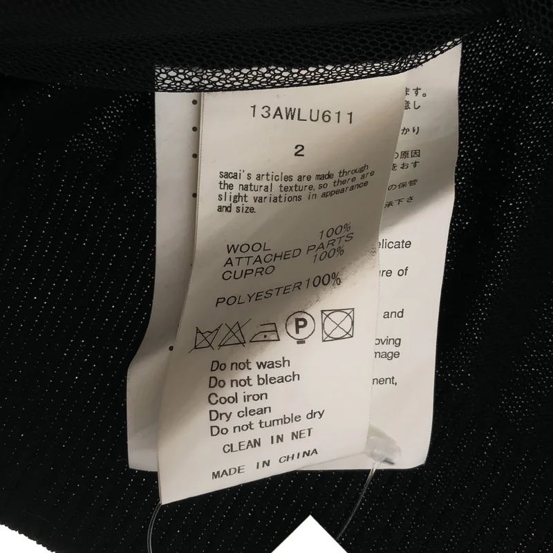 sacai luck / サカイラック | 異素材切替 Vネック ニット_長袖 13AWLU611 | 2 | レディース