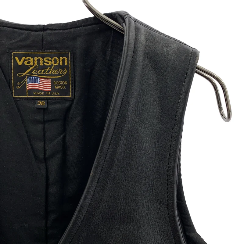 VANSON / バンソン | レザー ジップアップ ベスト | 36 | メンズ