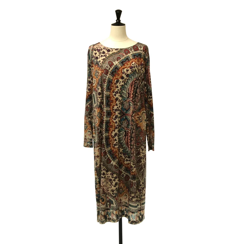 ETRO / エトロ | ウール 総柄 プルオーバーワンピース | 44 | レディース