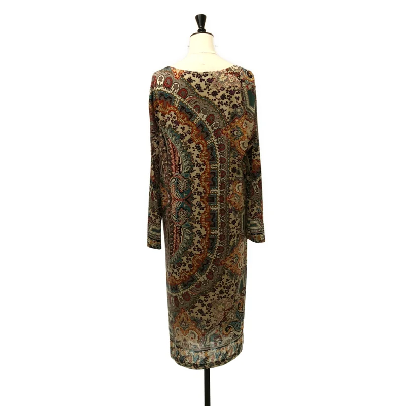 ETRO / エトロ | ウール 総柄 プルオーバーワンピース | 44 | レディース