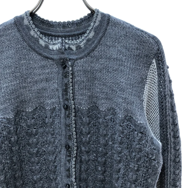 Mame Kurogouchi / マメクロゴウチ | 2024AW | Openwork Pattern Knitted Cardiga カーディガン MM24FW-KN077 | 2 | レディース