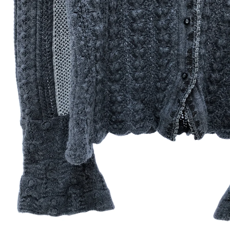 Mame Kurogouchi / マメクロゴウチ | 2024AW | Openwork Pattern Knitted Cardiga カーディガン MM24FW-KN077 | 2 | レディース