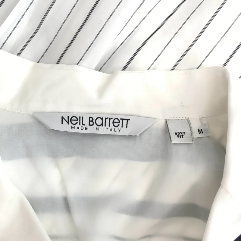 Neil Barrett / ニールバレット | ストライプ オープンカラー シャツ | M | メンズ