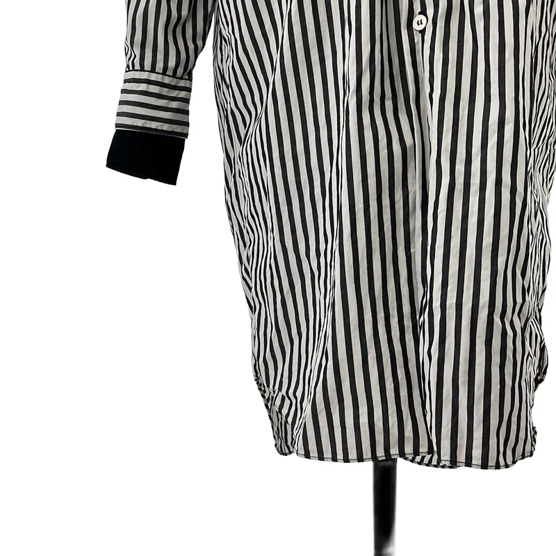 COMME des GARCONS / コムデギャルソン | 2011SS | コットン ポリエステル 異素材 切替 ドッキング レイヤード ロングシャツ | S | レディース