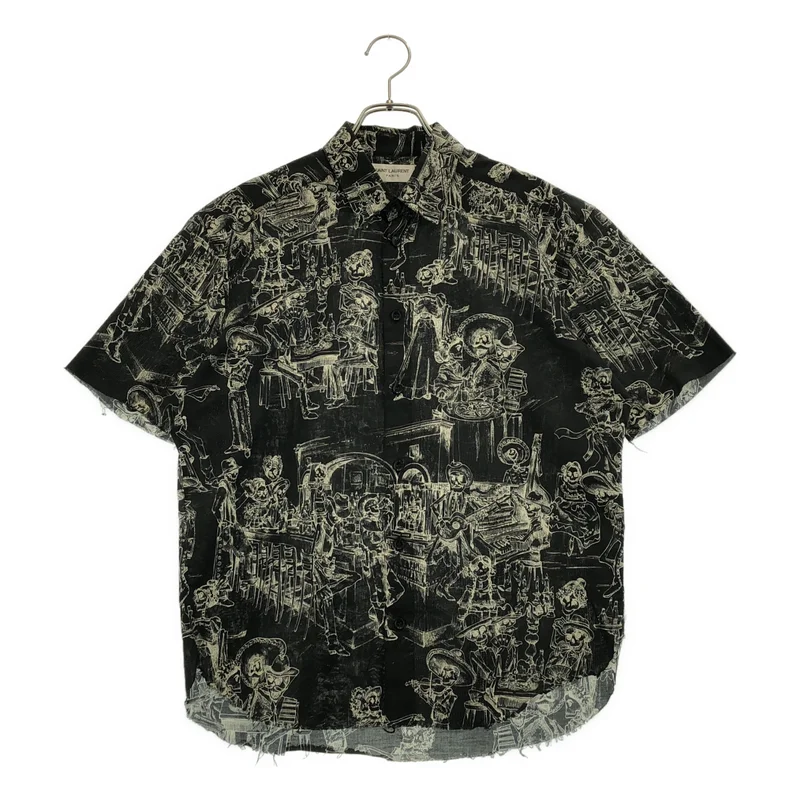 SAINT LAURENT PARIS / サンローランパリ | メキシカンパーティー スカルプリント 半袖シャツ | 38 | メンズ