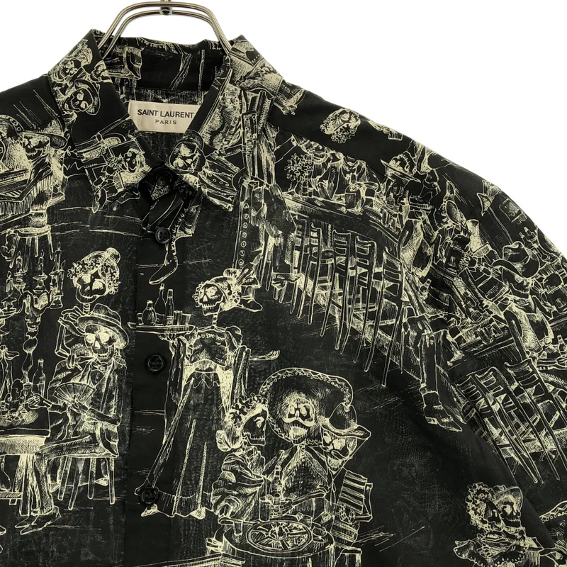 SAINT LAURENT PARIS / サンローランパリ | メキシカンパーティー スカルプリント 半袖シャツ | 38 | メンズ