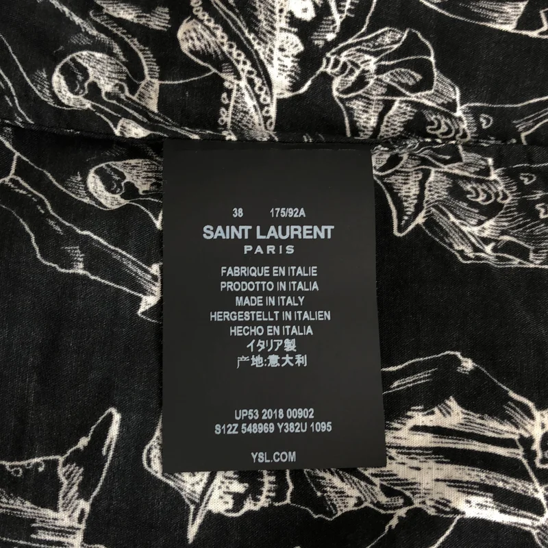 SAINT LAURENT PARIS / サンローランパリ | メキシカンパーティー スカルプリント 半袖シャツ | 38 | メンズ