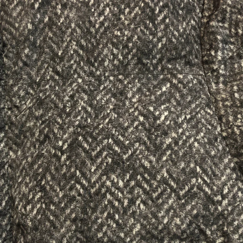 CARVEN / カルヴェン | 総柄 転写 エルボーパッチ ドローストリング ダウンコート フーディ | 44 | メンズ