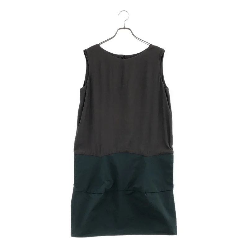 MARNI / マルニ | 異素材切り替え バイカラー ノースリーブワンピース | 38 | レディース
