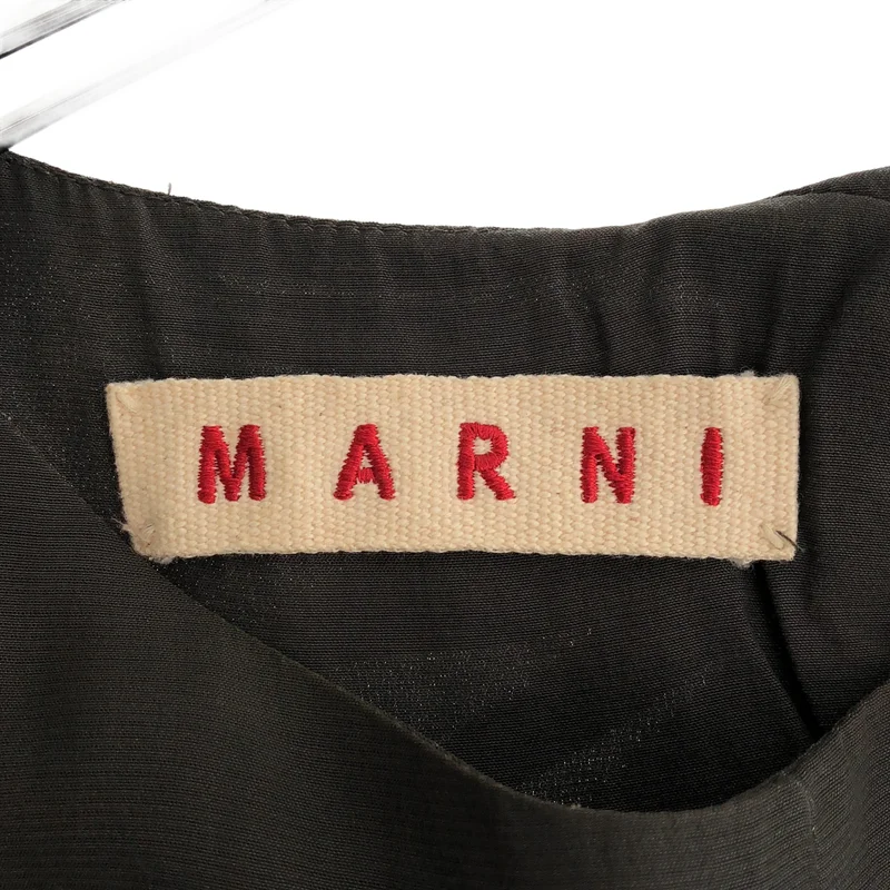 MARNI / マルニ | 異素材切り替え バイカラー ノースリーブワンピース | 38 | レディース