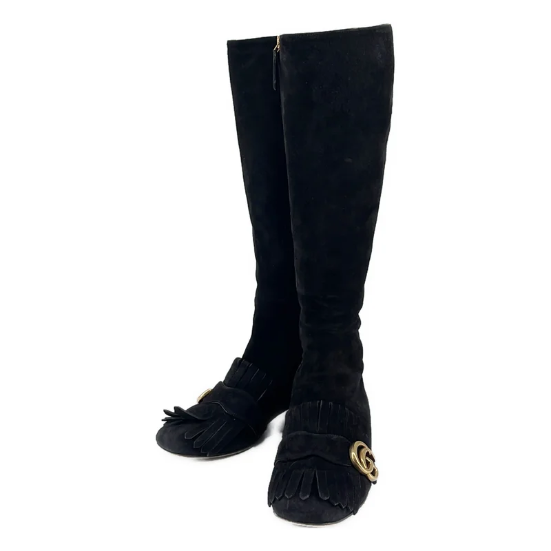 GUCCI / グッチ | GGマーモント スエード ロングブーツ | 35 | レディース