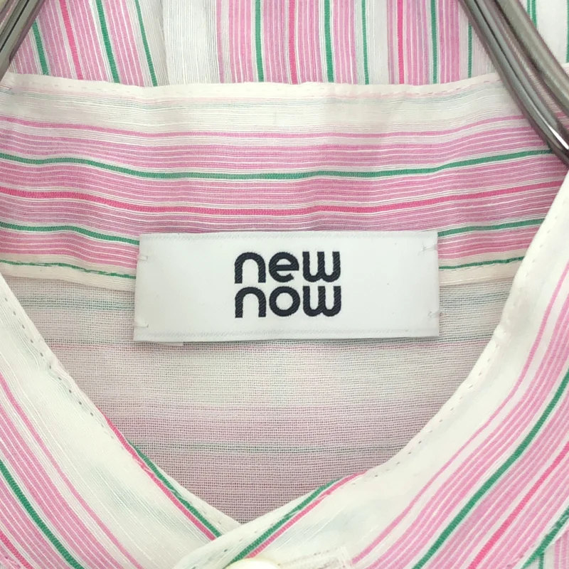 newnow / ニューナウ | リネン シルク ストライプ シャツ | M | レディース