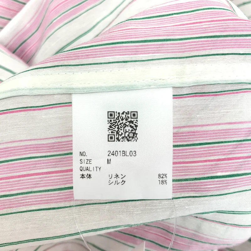 newnow / ニューナウ | リネン シルク ストライプ シャツ | M | レディース