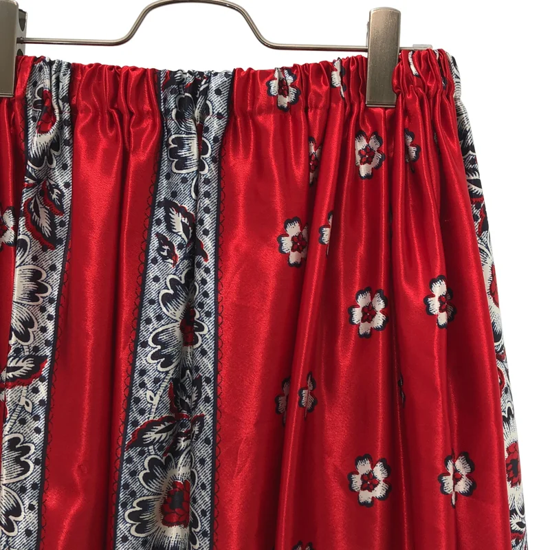 tao COMME des GARCONS / タオコムデギャルソン | 2009AW | サテン フラワープリント ギャザースカート | M | レディース