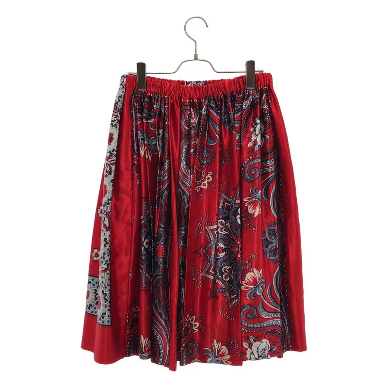 tao COMME des GARCONS / タオコムデギャルソン | 2009AW | サテン フラワープリント ギャザースカート | M | レディース