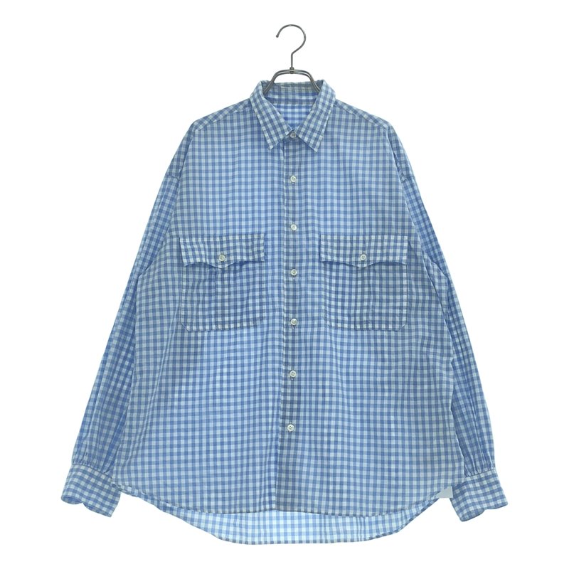PORTER CLASSIC / ポータークラシック | ROLL UP LINEN GINGHAM CHECK SHIRT ギンガムチェックシャツ | M | メンズ