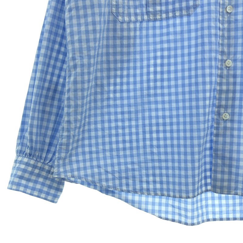 PORTER CLASSIC / ポータークラシック | ROLL UP LINEN GINGHAM CHECK SHIRT ギンガムチェックシャツ | M | メンズ