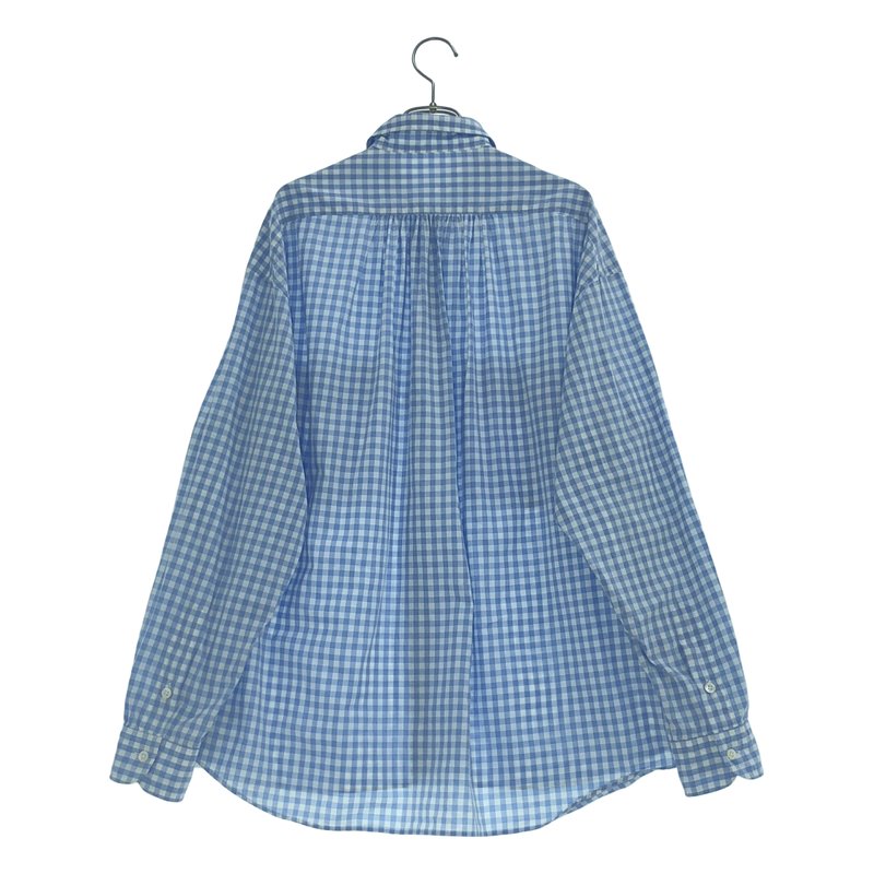 PORTER CLASSIC / ポータークラシック | ROLL UP LINEN GINGHAM CHECK SHIRT ギンガムチェックシャツ | M | メンズ