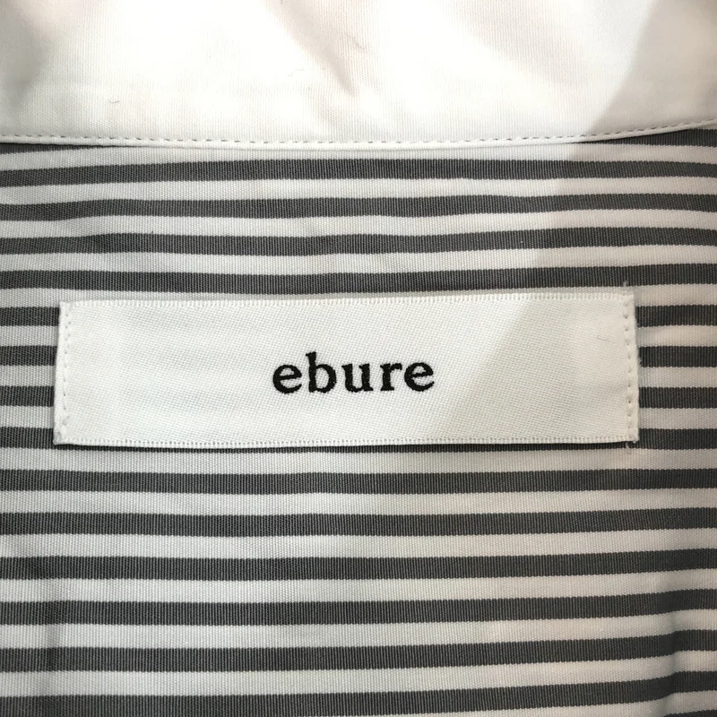 ebure / エブール | コットン ストライプ バンドカラーシャツ | 36 | レディース