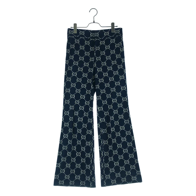 GUCCI / グッチ | 2018AW | コットン GG ロゴ 総柄 サイドライン パンツ | 40 | レディース
