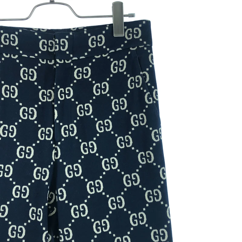 GUCCI / グッチ | 2018AW | コットン GG ロゴ 総柄 サイドライン パンツ | 40 | レディース