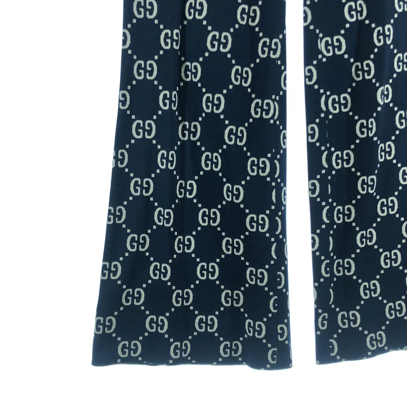 GUCCI / グッチ | 2018AW | コットン GG ロゴ 総柄 サイドライン パンツ | 40 | レディース