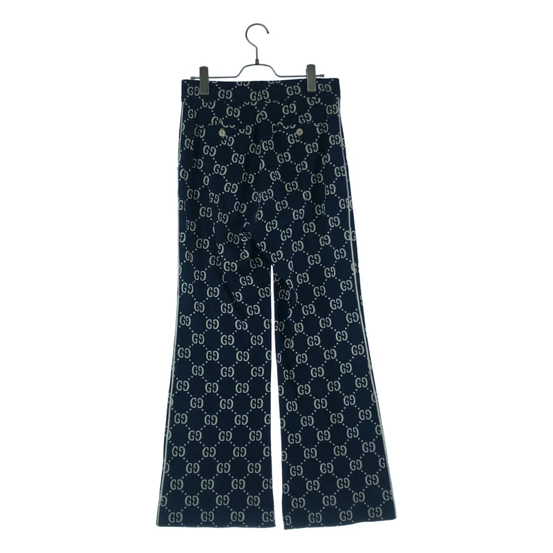 GUCCI / グッチ | 2018AW | コットン GG ロゴ 総柄 サイドライン パンツ | 40 | レディース