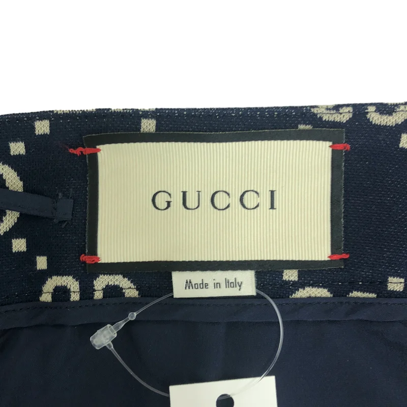 GUCCI / グッチ | 2018AW | コットン GG ロゴ 総柄 サイドライン パンツ | 40 | レディース