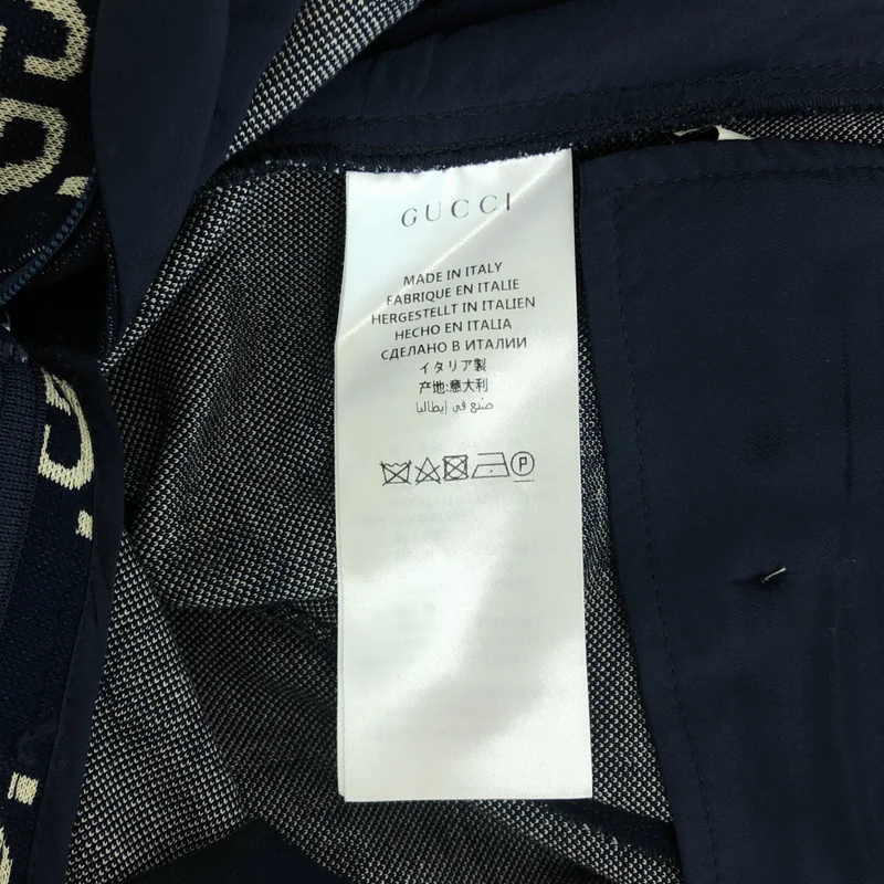 GUCCI / グッチ | 2018AW | コットン GG ロゴ 総柄 サイドライン パンツ | 40 | レディース