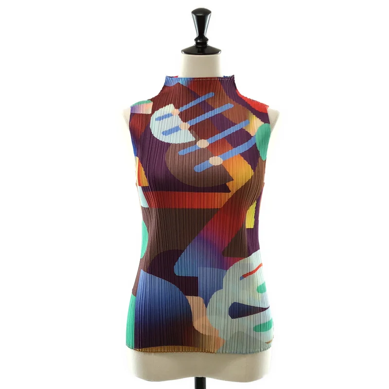 PLEATS PLEASE ISSEY MIYAKE / プリーツプリーズイッセイミヤケ | 2026SS | PLAYGROUND 総柄 プリーツ ハイネック ノースリーブ カットソー | 3 | レディース