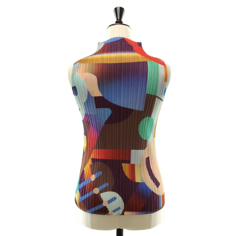 PLEATS PLEASE ISSEY MIYAKE / プリーツプリーズイッセイミヤケ | 2026SS | PLAYGROUND 総柄 プリーツ ハイネック ノースリーブ カットソー | 3 | レディース
