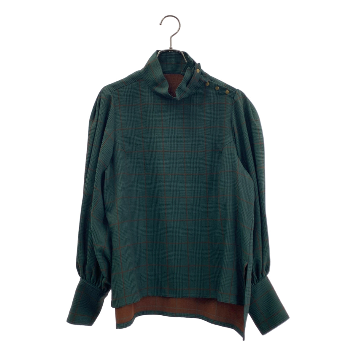 【美品】  foufou / フーフー | the holiday blouse チェック ホリデーブラウス | F | グリーン | レディース foufou / フーフー | the holiday blouse チェック ホリデーブラウス