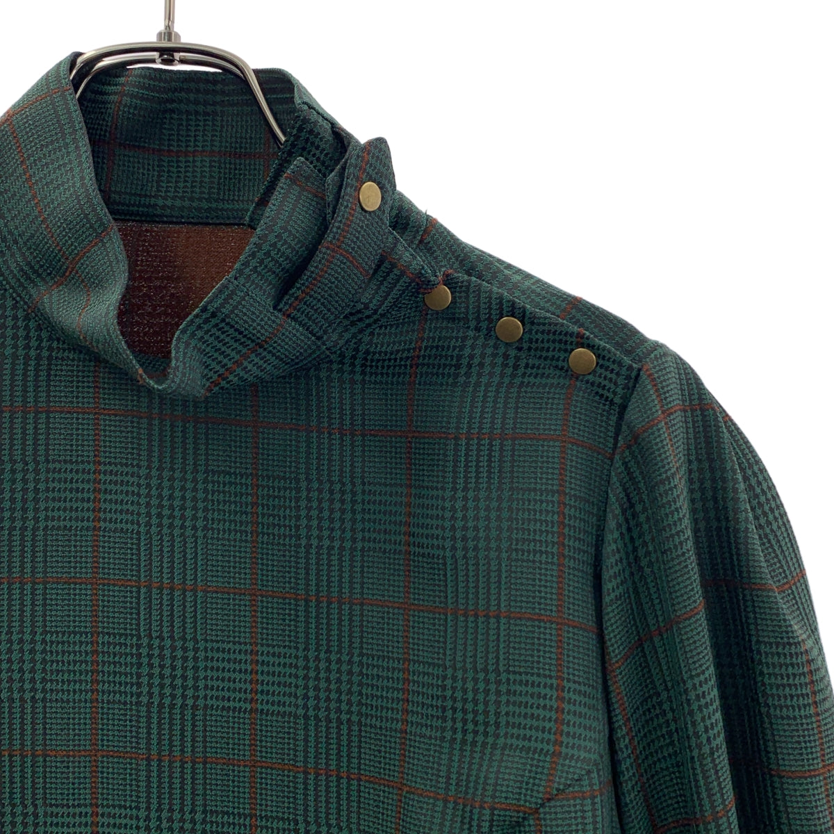 【美品】  foufou / フーフー | the holiday blouse チェック ホリデーブラウス | F | グリーン | レディース foufou / フーフー | the holiday blouse チェック ホリデーブラウス