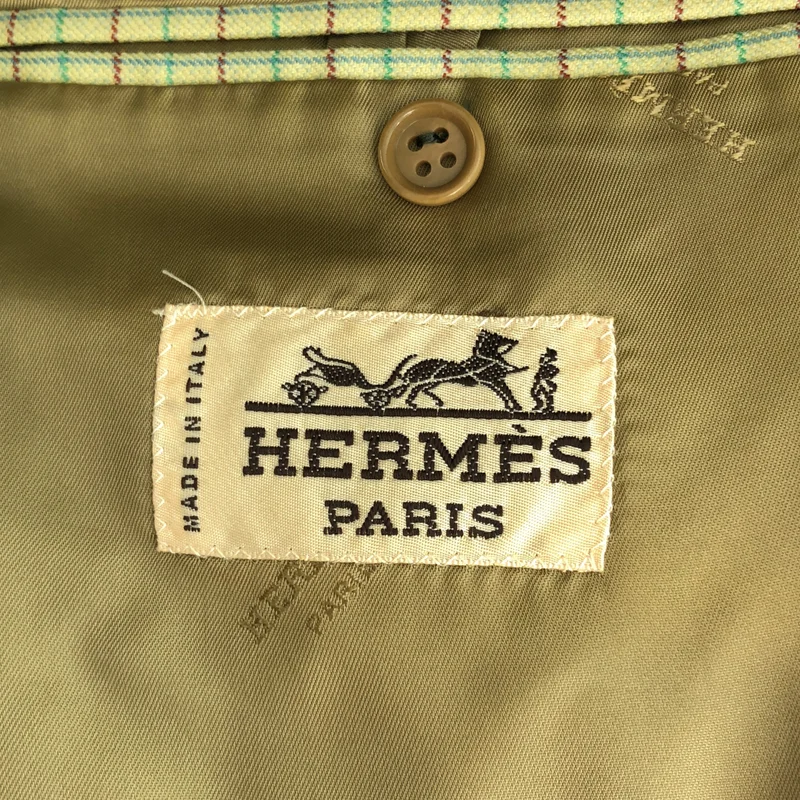 HERMES / エルメス | super100's pure wool ウール チェック テーラードジャケット | 52 | メンズ