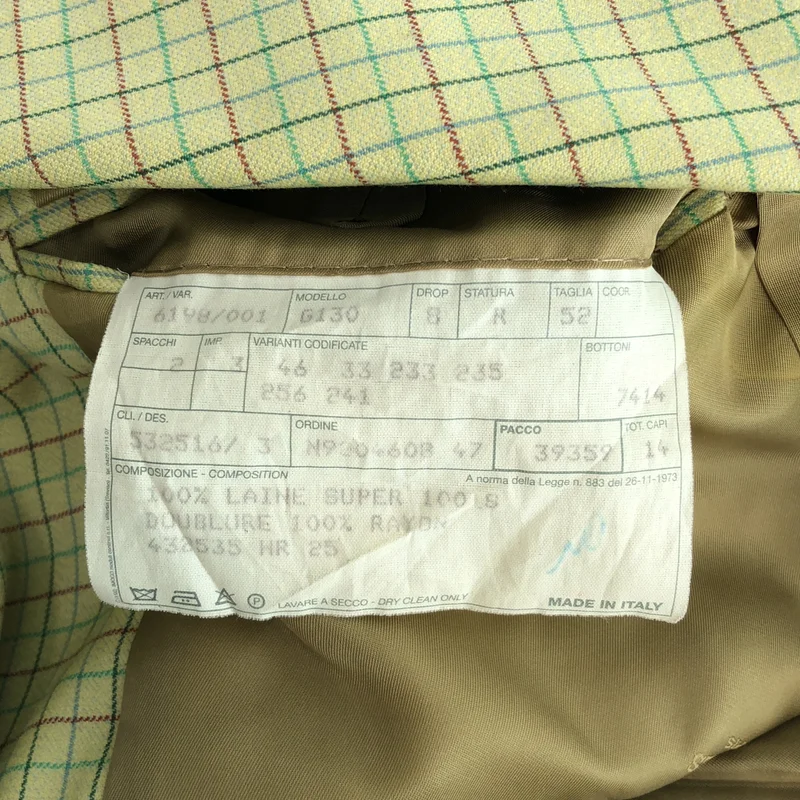HERMES / エルメス | super100's pure wool ウール チェック テーラードジャケット | 52 | メンズ