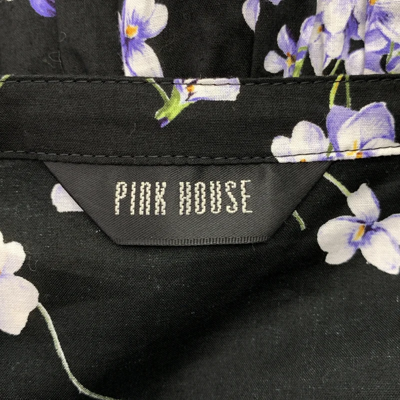 PINK HOUSE / ピンクハウス | プリント ピンタック ギャザー シャツワンピース |