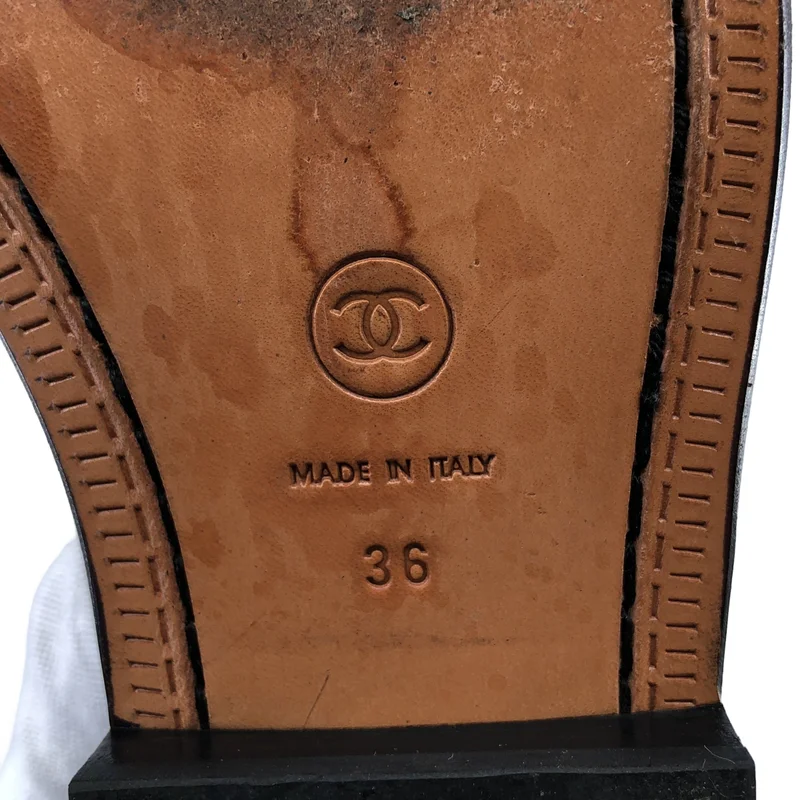 CHANEL / シャネル | ココマーク レザー バイカラー ロングブーツ | 36 | レディース