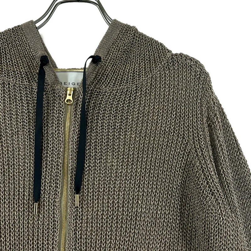 BEIGE， / ベイジ | アセテート ニット ジップ フーディ | 4 | レディース