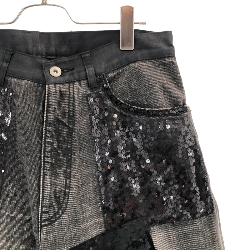 JUNYA WATANABE COMME des GARCONS denim / ジュンヤワタナベコムデギャルソンデニム | 2014AW | 異素材切り替え パッチワーク デニムパンツ | S | レディース