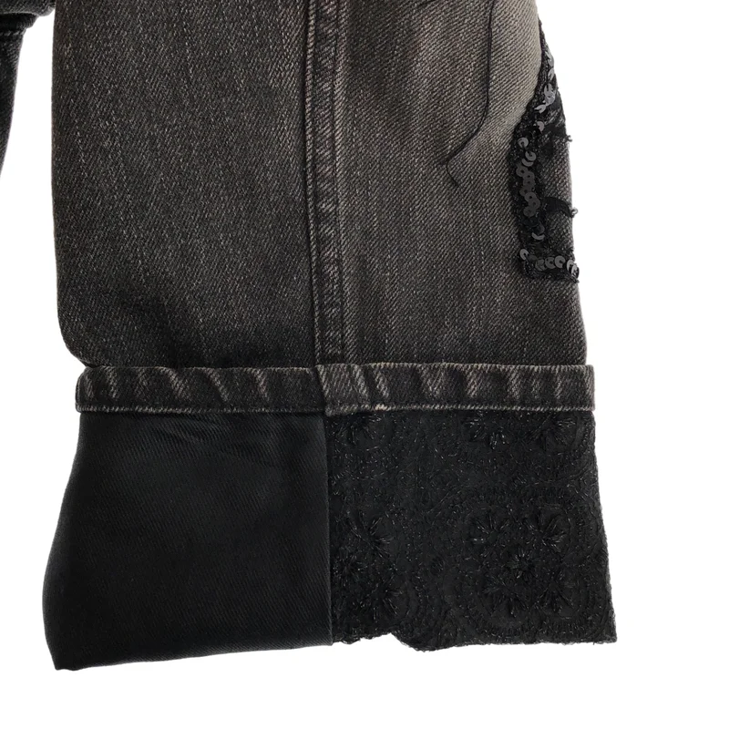 JUNYA WATANABE COMME des GARCONS denim / ジュンヤワタナベコムデギャルソンデニム | 2014AW | 異素材切り替え パッチワーク デニムパンツ | S | レディース