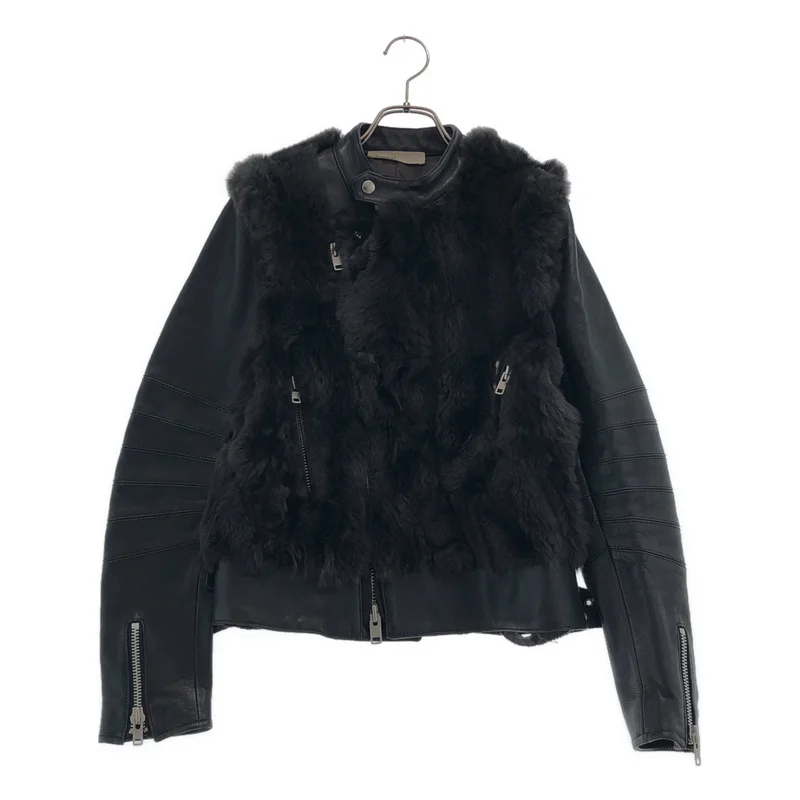 sacai luck / サカイラック | 2014AW | 2way ラビットファー切替 レザー ダブルライダースジャケット | 2 | レディース