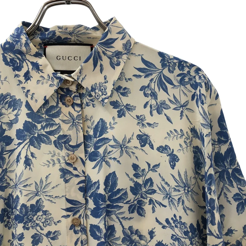 GUCCI / グッチ | 2016 | フラワープリント シルク シャツ_半袖 429058 | 36 | レディース