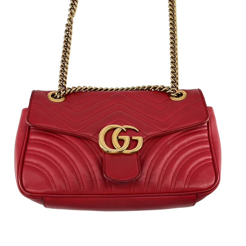 GUCCI / グッチ | GGマーモント レザー チェーン ショルダーバッグ / 443497 |