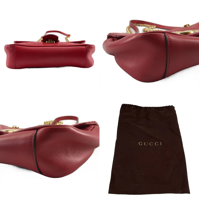 GUCCI / グッチ | GGマーモント レザー チェーン ショルダーバッグ / 443497 |