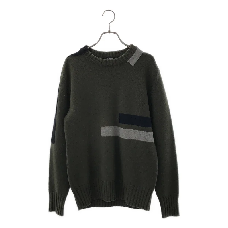 JIL SANDER / ジルサンダー | ウール パネル切替 クルーネックニット | 46 | メンズ